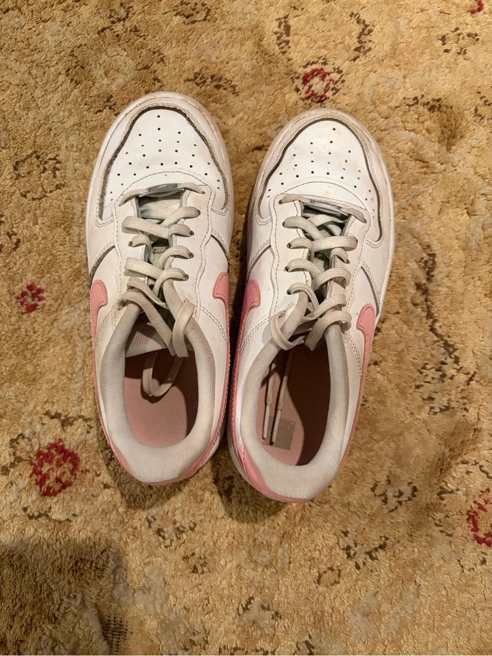 Nike Air Force 1 sneakers pink/white swoosh leather classic traditional